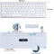 Wireless Keyboard, Wireless Connection, with Number Keyboard, Quiet Typing, Full Size Stable Connection Keyboard - Ergonomic Design, for Windows PC, Laptop, Android, Chrome, Tablet, Smart TV (White)