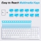 Wireless Keyboard, Wireless Connection, with Number Keyboard, Quiet Typing, Full Size Stable Connection Keyboard - Ergonomic Design, for Windows PC, Laptop, Android, Chrome, Tablet, Smart TV (White)