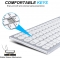 Wireless Keyboard, Wireless Connection, with Number Keyboard, Quiet Typing, Full Size Stable Connection Keyboard - Ergonomic Design, for Windows PC, Laptop, Android, Chrome, Tablet, Smart TV (White)