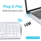 Wireless Keyboard, Wireless Connection, with Number Keyboard, Quiet Typing, Full Size Stable Connection Keyboard - Ergonomic Design, for Windows PC, Laptop, Android, Chrome, Tablet, Smart TV (White)